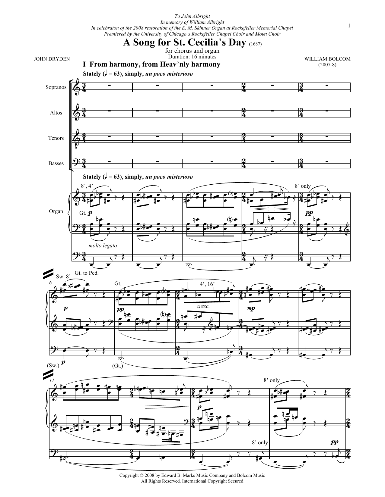 Produktbild zu: A Song For St. Cecilia's Day