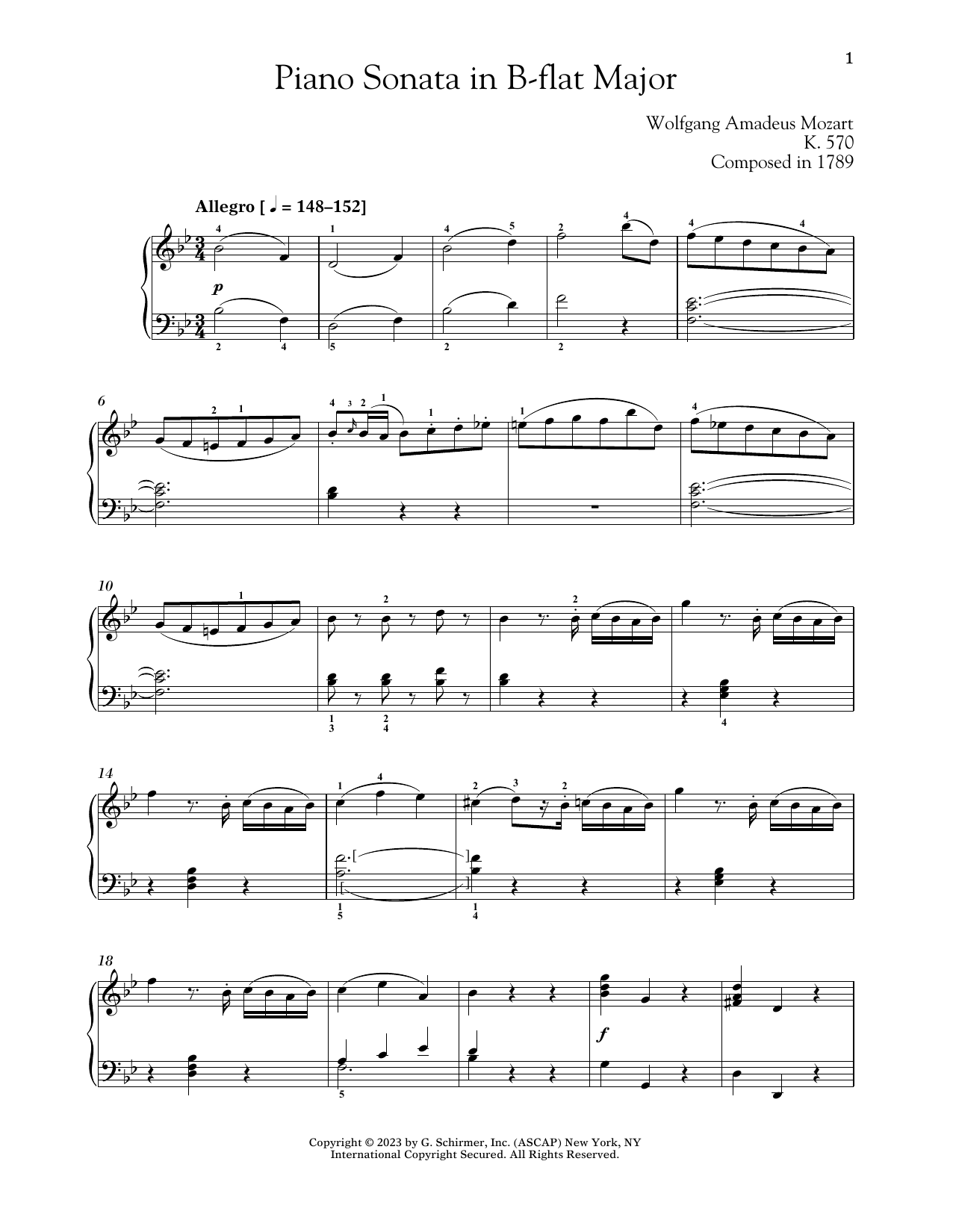 Produktbild zu: Piano Sonata In B-flat Major, K. 570