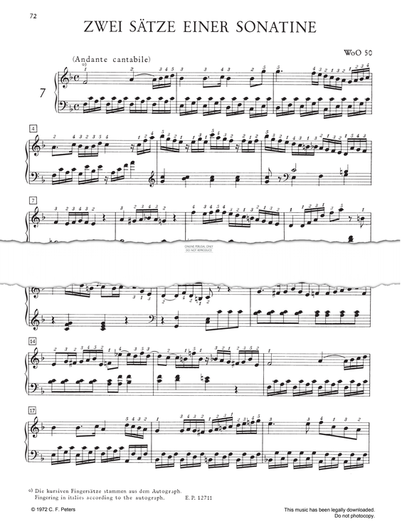 Produktgalerie: Seite 1 von 1 Piano Sonata WoO 50, Ludwig van Beethoven, Klavier