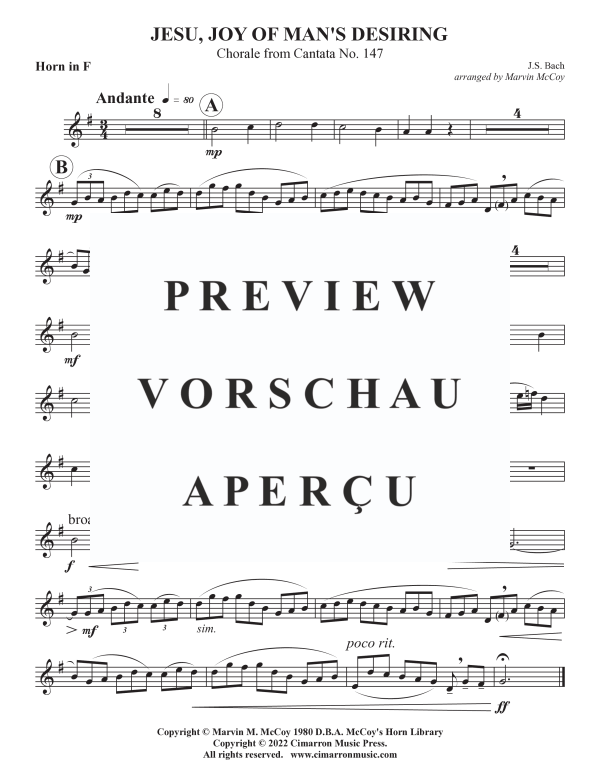 Product gallery: Page 8 of 8 Jesu, Joy of Man's Desiring, , Horn and Organ
