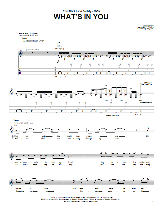 Produktgalerie: Seite 1 von 1 What's In You, Black Label Society, Gitarre