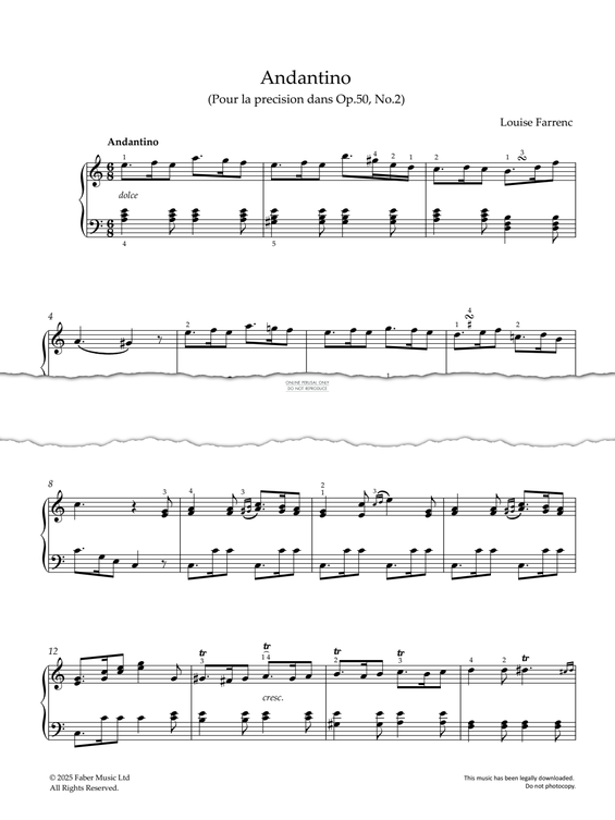 Product picture to: Andantino (Op.50 No. 2, Pour la precision dans)