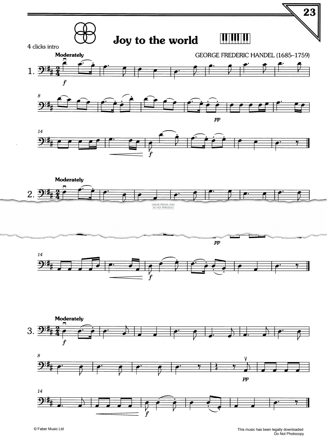 Produktgalerie: Seite 1 von 1 Joy To The World, George Frideric Handel, Violoncello