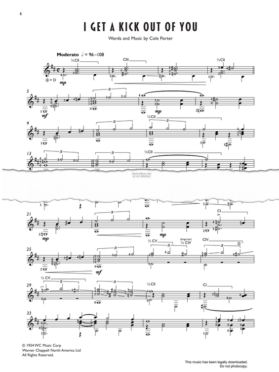 Produktgalerie: Seite 1 von 1 I Get A Kick Out Of You, Cole Porter, Gitarre