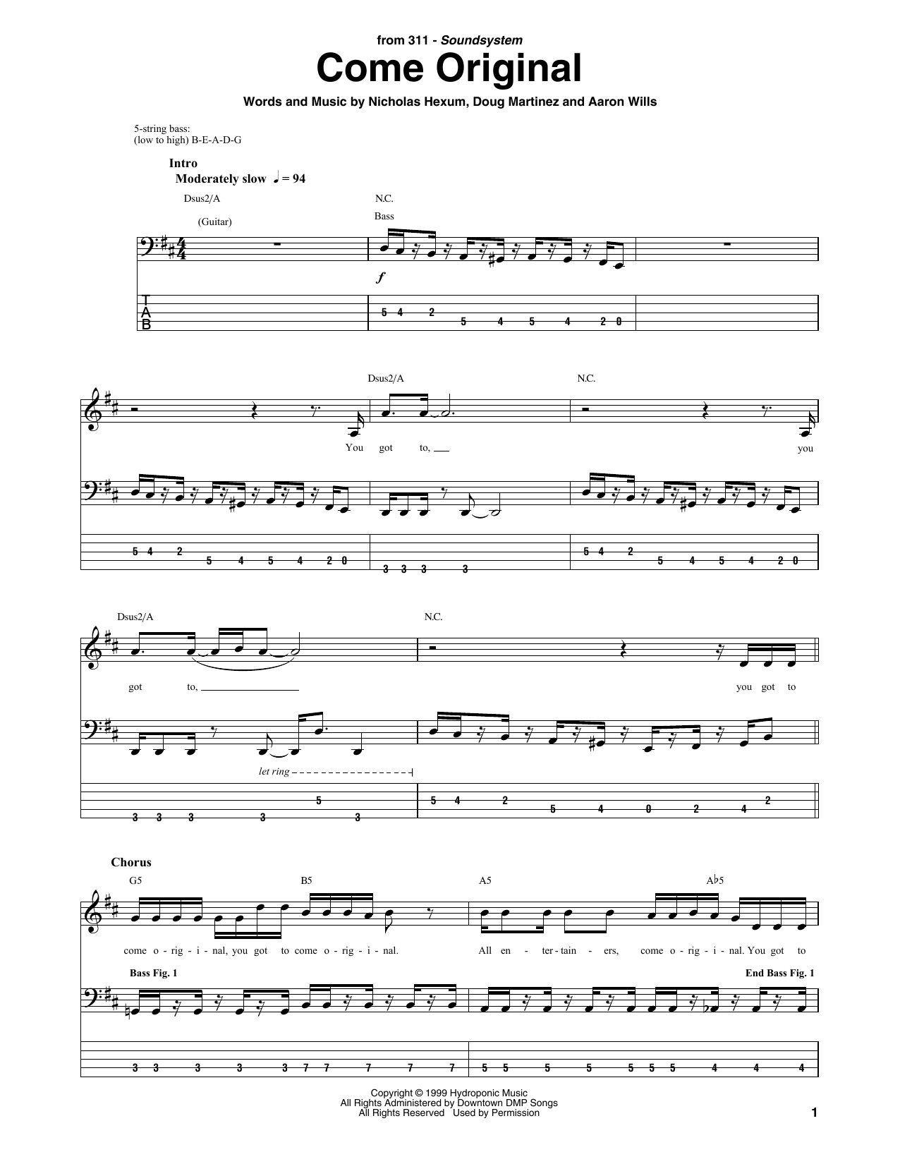 Produktgalerie: Seite 1 von 1 Come Original, 311, E-Bass