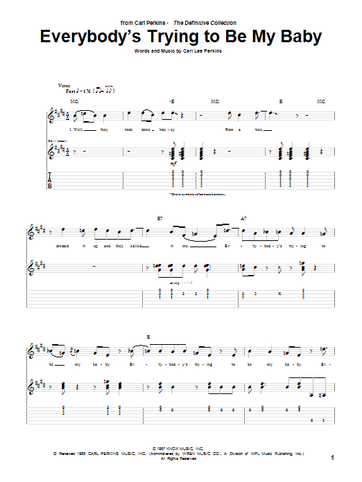 Product gallery: Page 1 of 1 Everybody's Trying To Be My Baby, Carl Perkins