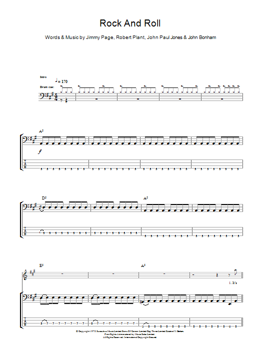 Produktgalerie: Seite 1 von 1 Rock And Roll, Led Zeppelin, E-Bass