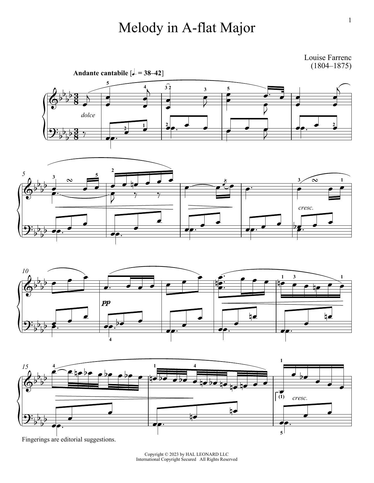 Product picture to: Melody in A-flat Major