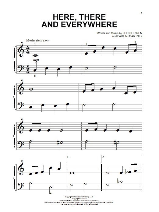 Produktgalerie: Seite 1 von 1 Here, There And Everywhere, The Beatles, Klavier