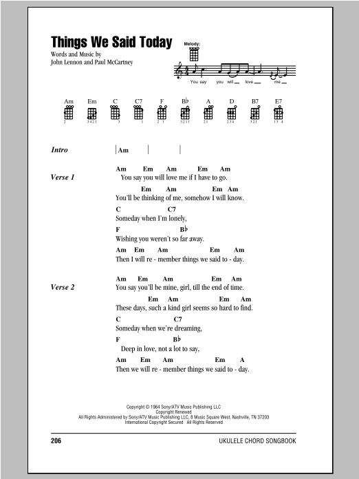 Product gallery: Page 1 of 1 Things We Said Today, The Beatles