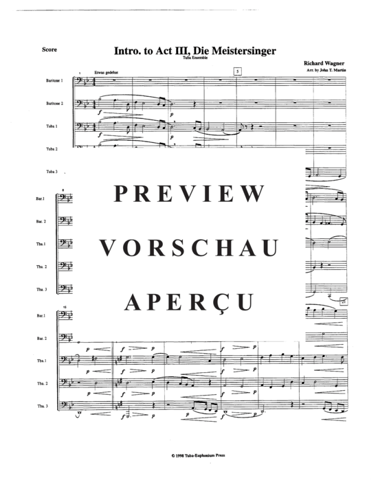 Product gallery: Page 3 of 11 Intro. to Act III, Die Meistersinger , , (Tuba Quintet EETTT)