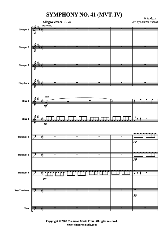 Product picture to: Symphony Nr. 41, 4.Satz W. A. Mozart