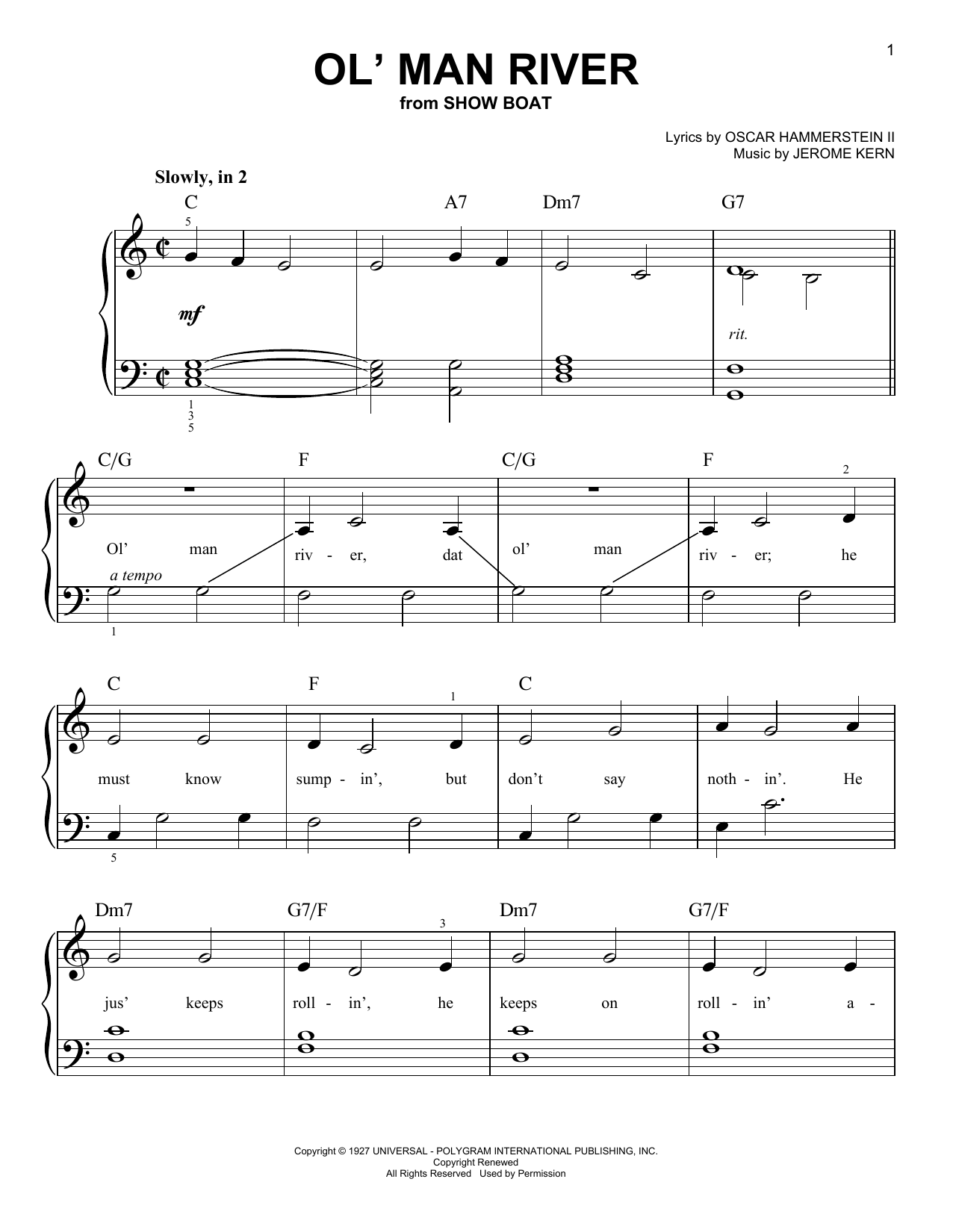 Produktgalerie: Seite 1 von 1 Ol' Man River, Jerome Kern, Klavier