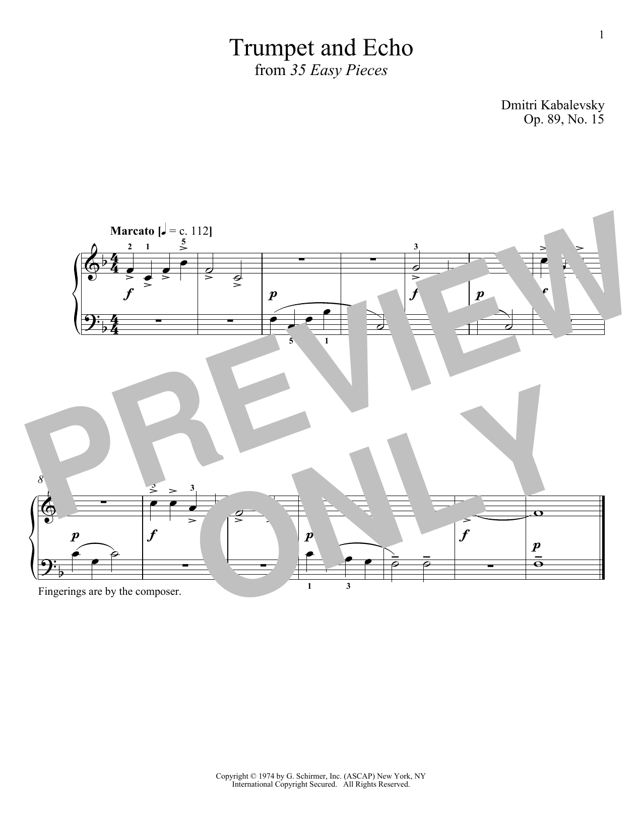 Product gallery: Page 1 of 1 Trumpet And Echo, Op. 89, No. 15, Dmitri Kabalevsky