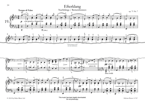 Produktgalerie: Seite 1 von 1 Efterklang (Remembrances) Op. 71, Nr. 7, Edvard Grieg, Klavier