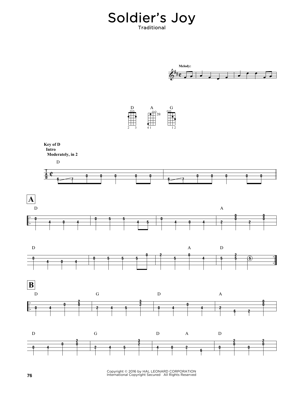 Produktgalerie: Seite 1 von 1 Soldier's Joy (arr. Fred Sokolow), Traditional