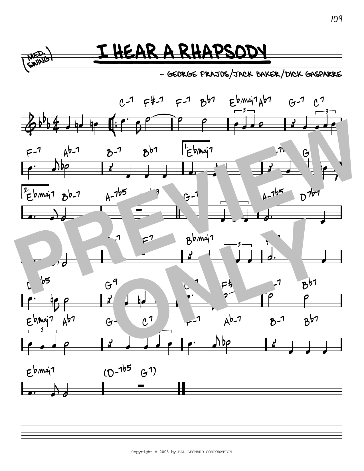 Product gallery: Page 1 of 1 I Hear A Rhapsody, Jazz Standard