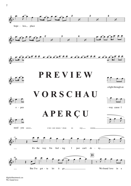 Product gallery: Page 3 of 4 We found love , Rihanna feat. Calvin Harris, (transverse flute)