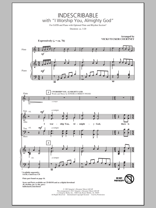 Produktgalerie: Seite 1 von 1 Indescribable, Vicki Tucker Courtney, Chor