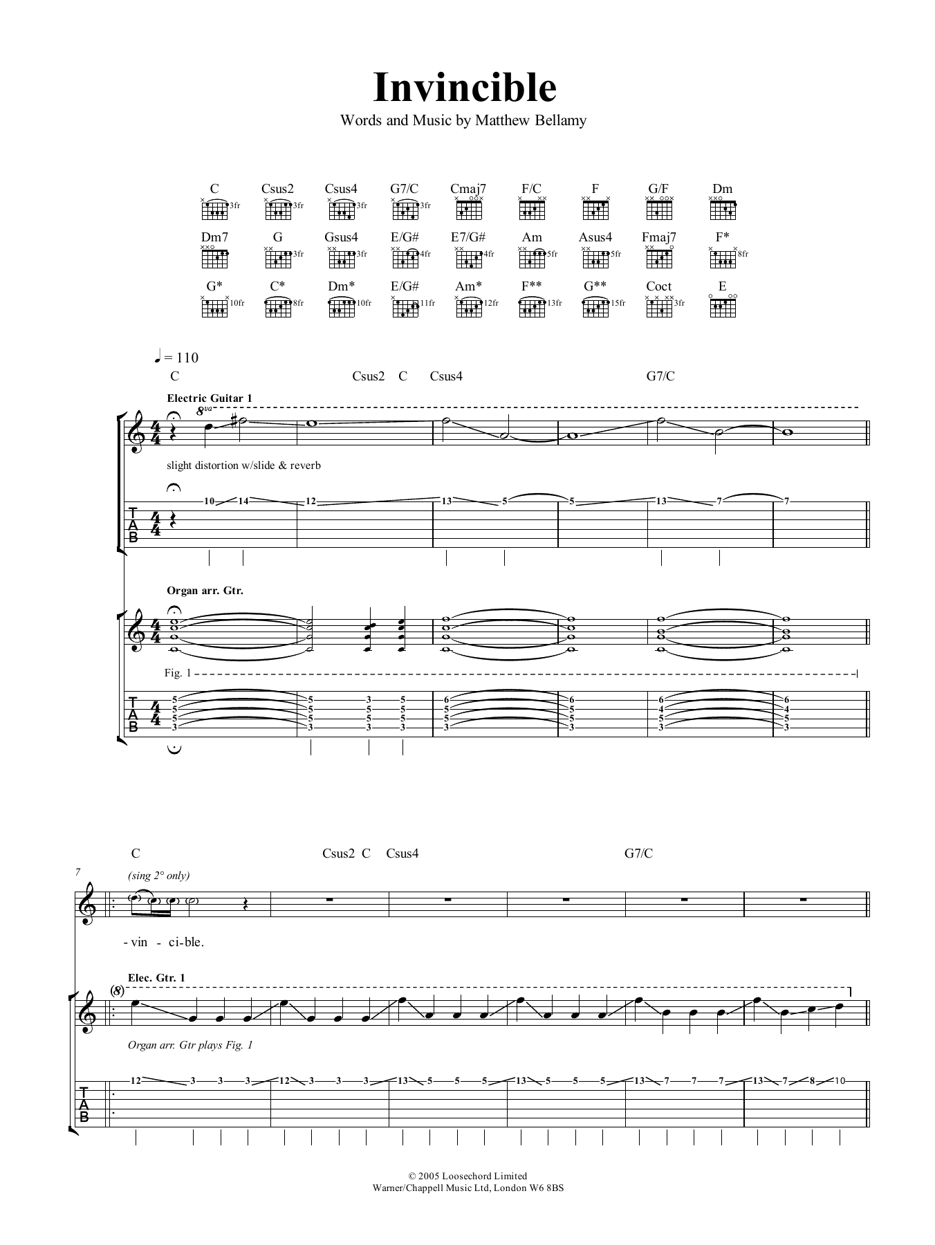 Produktgalerie: Seite 1 von 1 Invincible, Muse, Gitarre