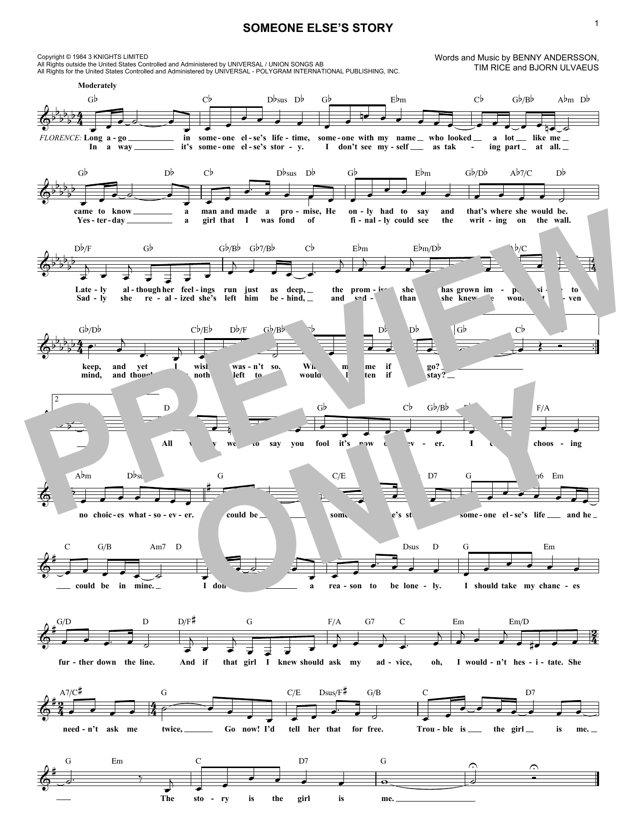 Produktbild zu: Someone Else's Story (from Chess)