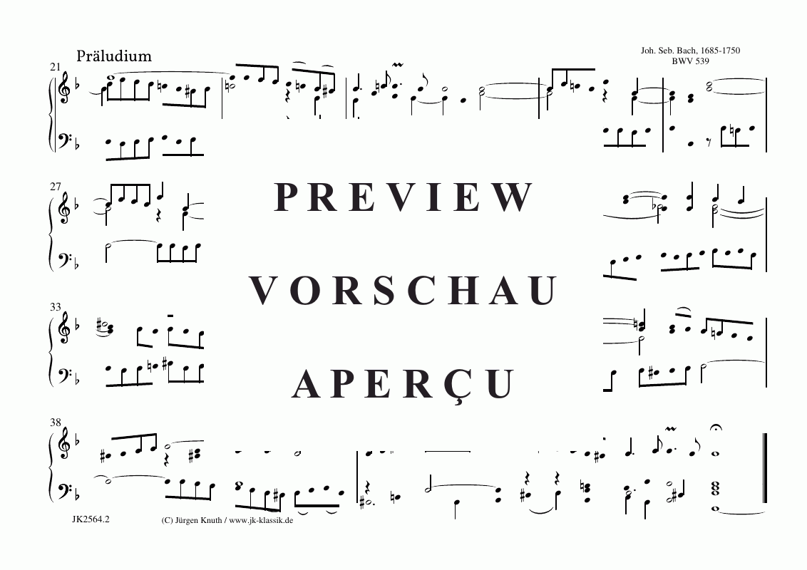Produktgalerie: Seite 3 von 3 Präludium BWV 539 , , (Klavier/Cembalo/Orgel Solo)