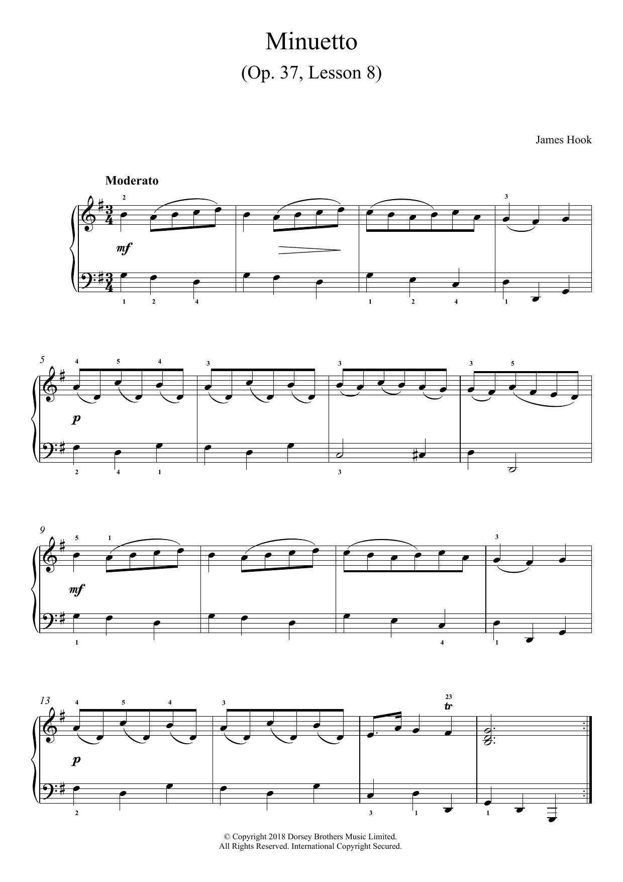 Product picture to: Minuetto Op. 37, Lesson 8