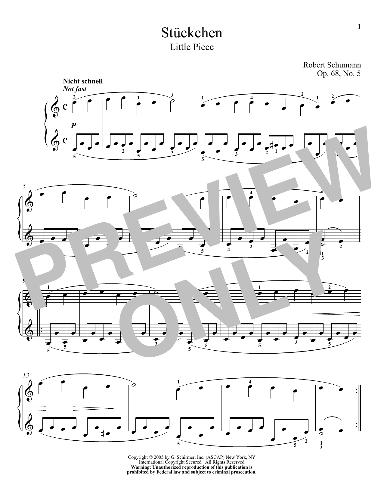 Product picture to: Little Piece, Op. 68, No. 5