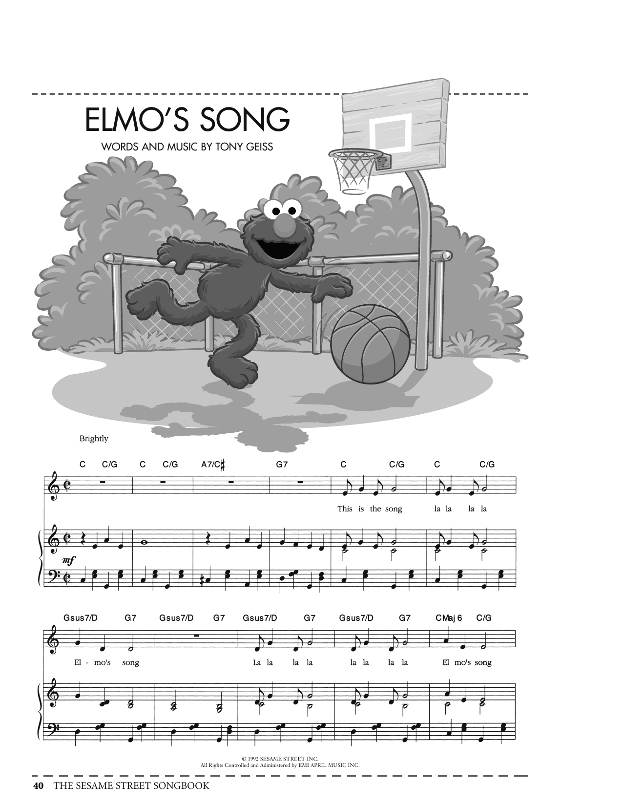 Product picture to: Elmo's Song (from Sesame Street)