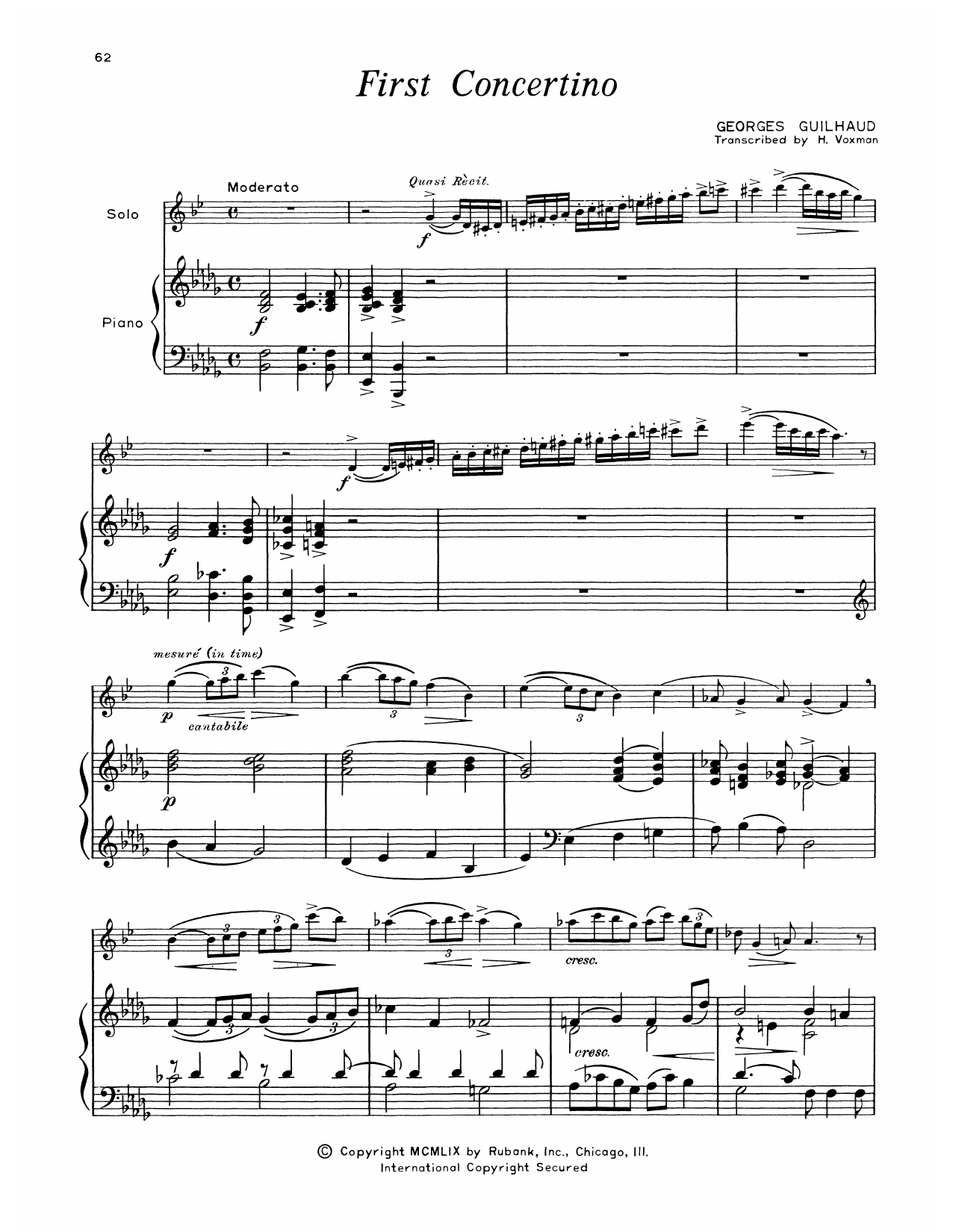 Product gallery: Page 1 of 1 First Concertino, Georges Guilhaud