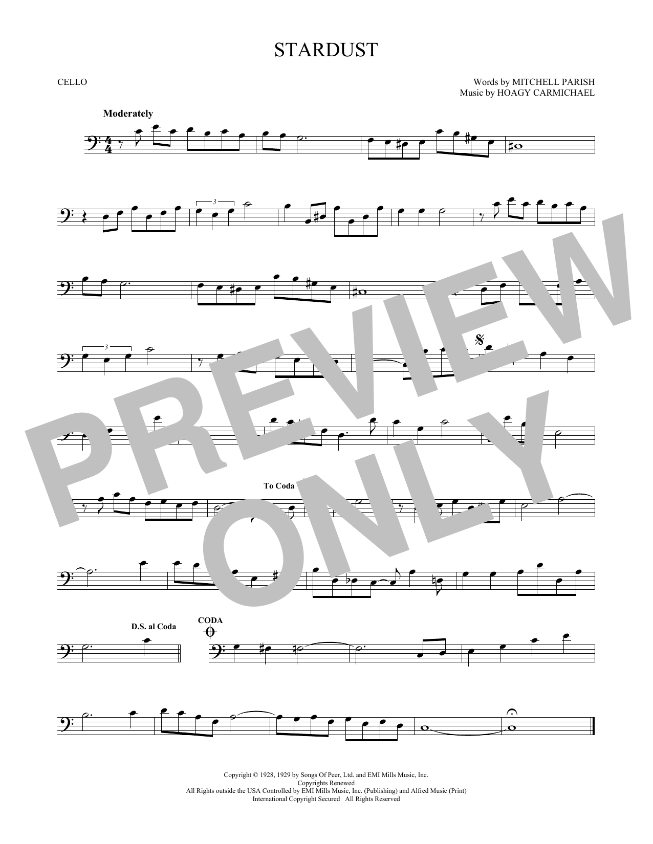 Produktgalerie: Seite 1 von 1 Stardust, Hoagy Carmichael, Violoncello