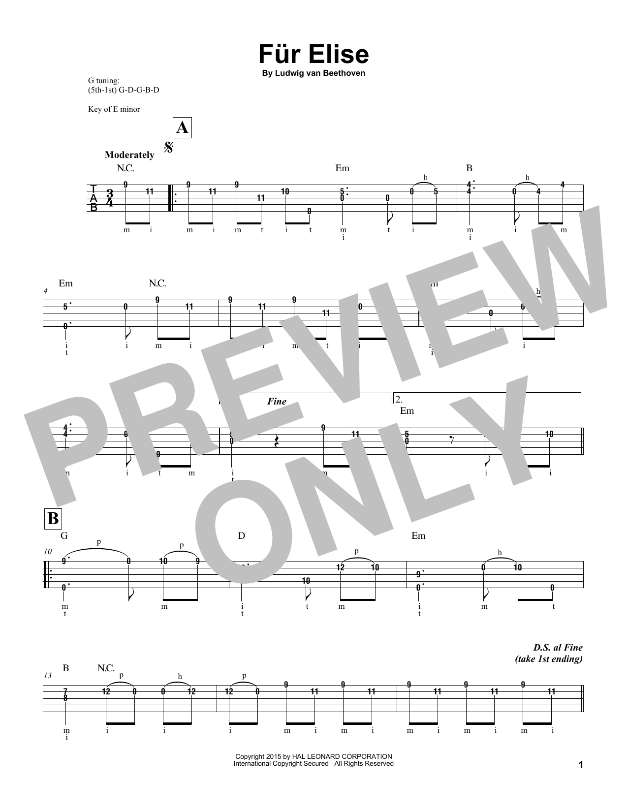 Produktgalerie: Seite 1 von 1 Fur Elise, Ludwig Van Beethoven, Banjo