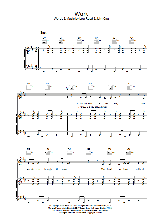 Produktgalerie: Seite 1 von 1 Work, Lou Reed, Gesang, Gitarre, Klavier
