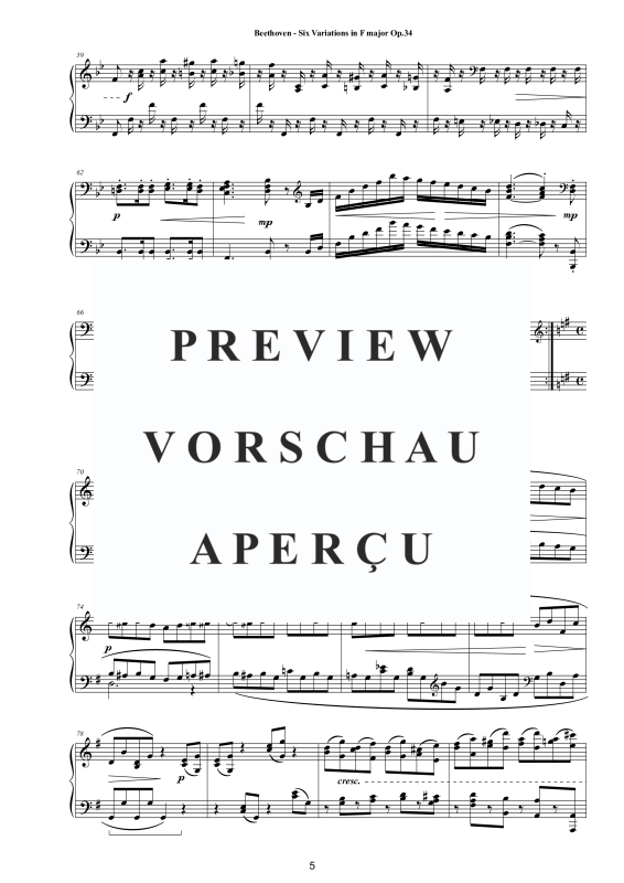 Produktgalerie: Seite 6 von 11 Six Variations in F major Op.34 for Piano, , Klavier Solo