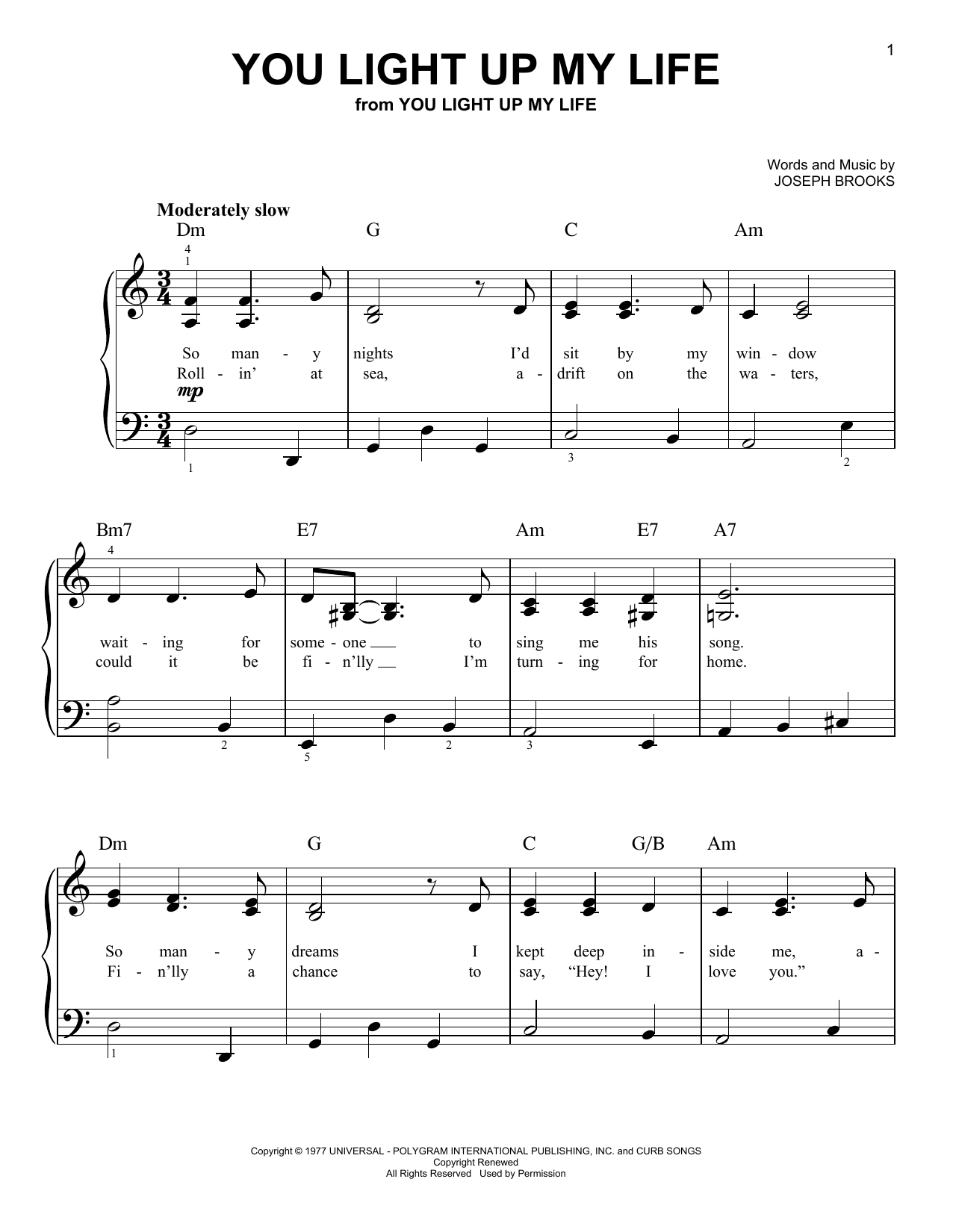Produktgalerie: Seite 1 von 1 You Light Up My Life, Debby Boone, Klavier