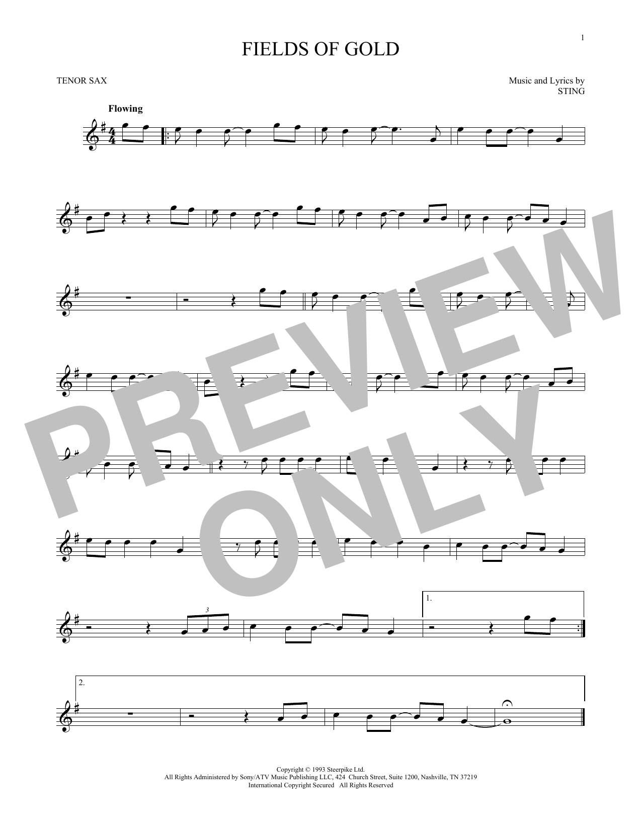 Product gallery: Page 1 of 1 Fields Of Gold, Sting