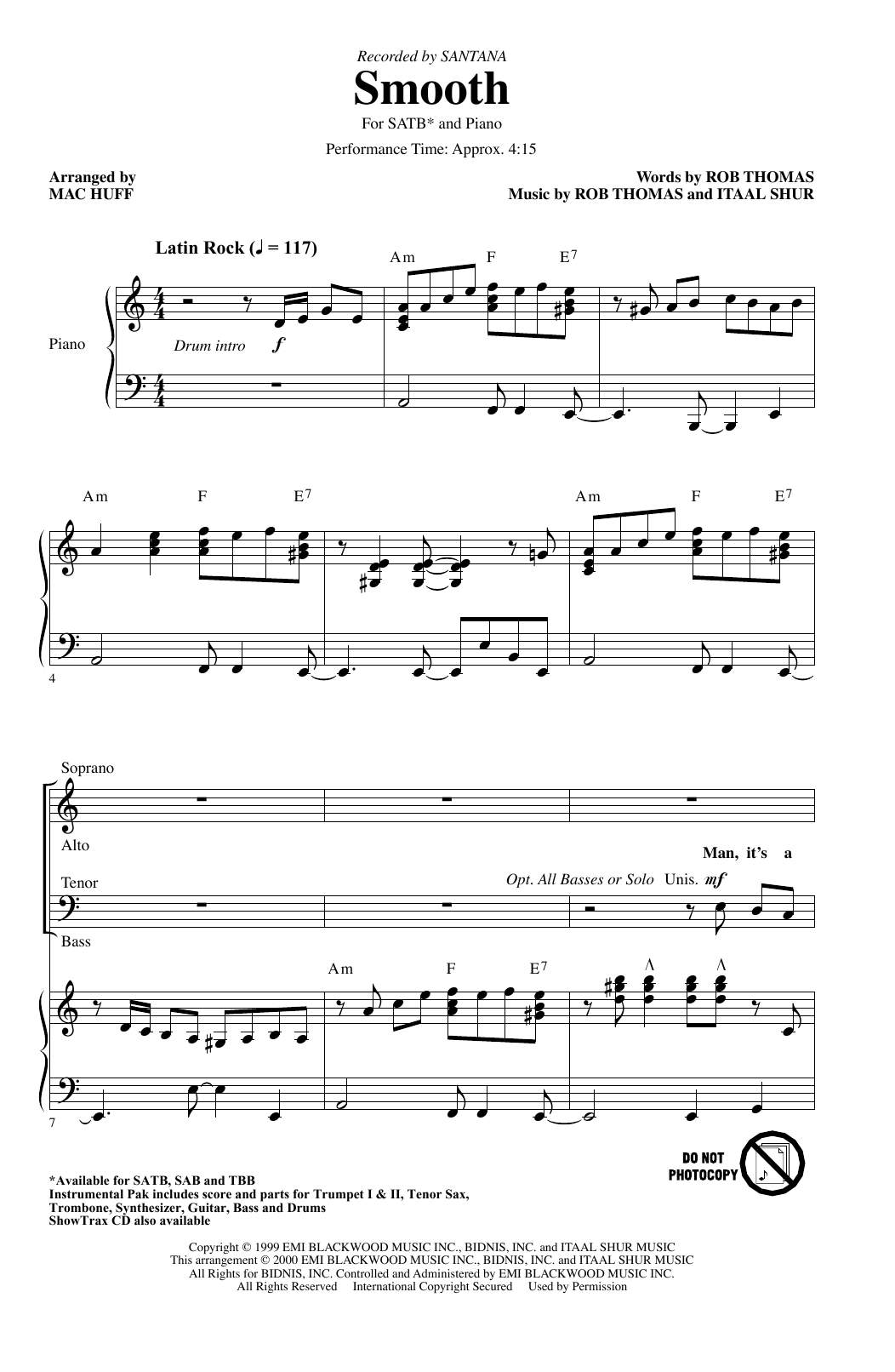Produktgalerie: Seite 1 von 1 Smooth (arr. Mac Huff), Santana, Chor