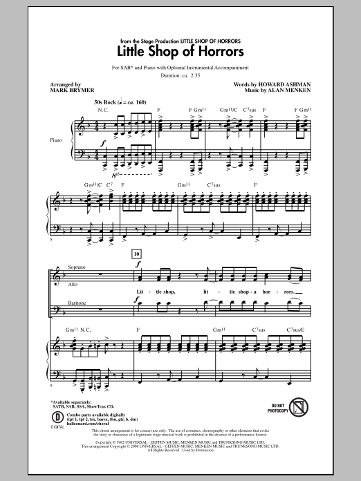 Produktbild zu: Little Shop Of Horrors (from Little Shop of Horrors) (arr. Mark Brymer)