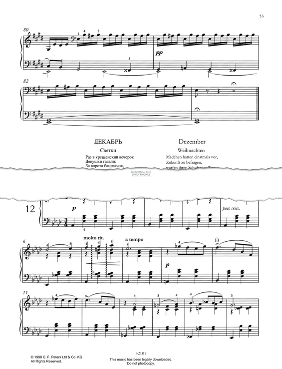 Product picture to: Dezember – Weihnachten (Die Jahreszeiten / The Seasons Op. 37a, No. 12)