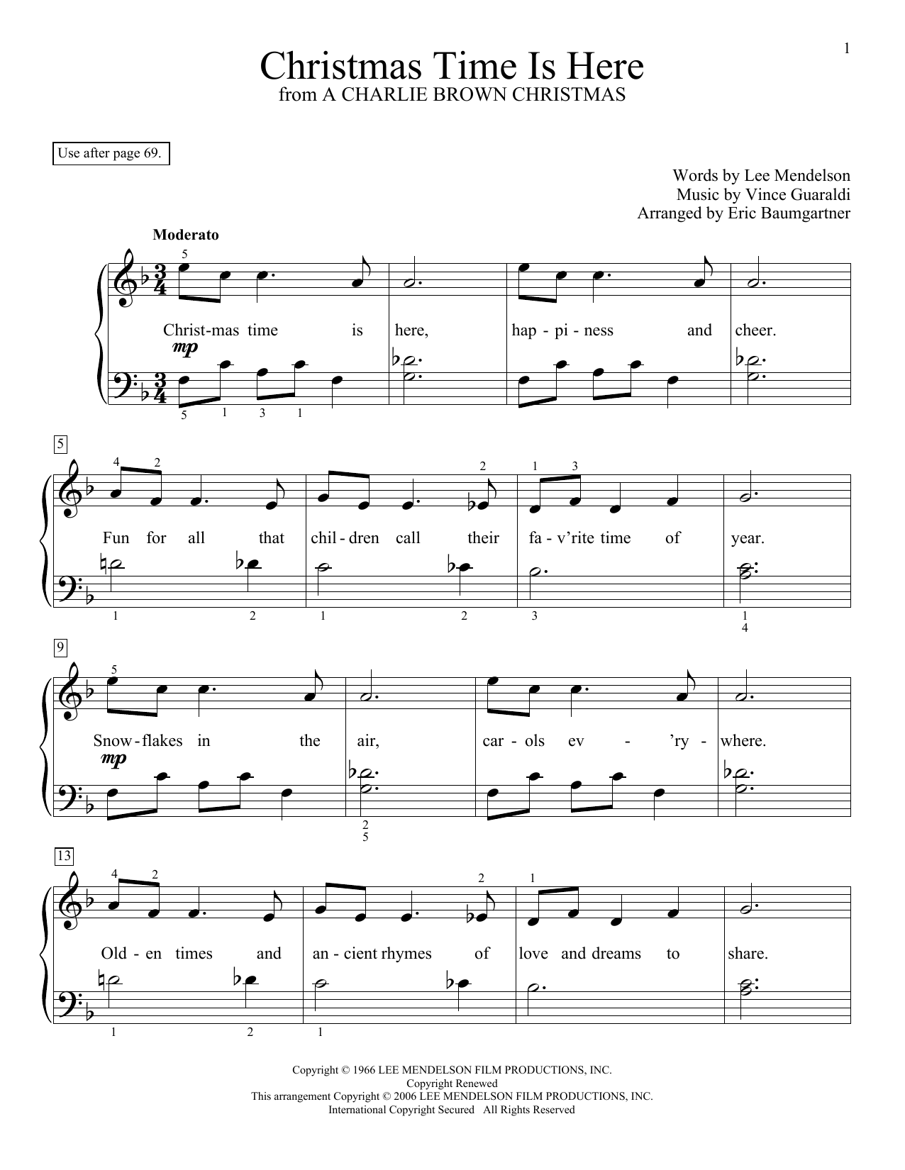Product picture to: Christmas Time Is Here (arr. Eric Baumgartner)