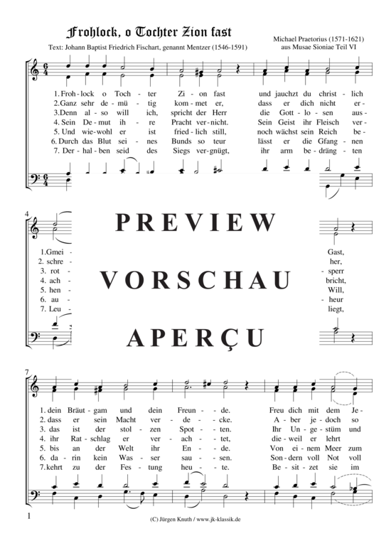 gallery: Frohlock, o Tochter Zion fast (aus Musae Sioniae Teil VI) , ,  (Gemischter Chor)