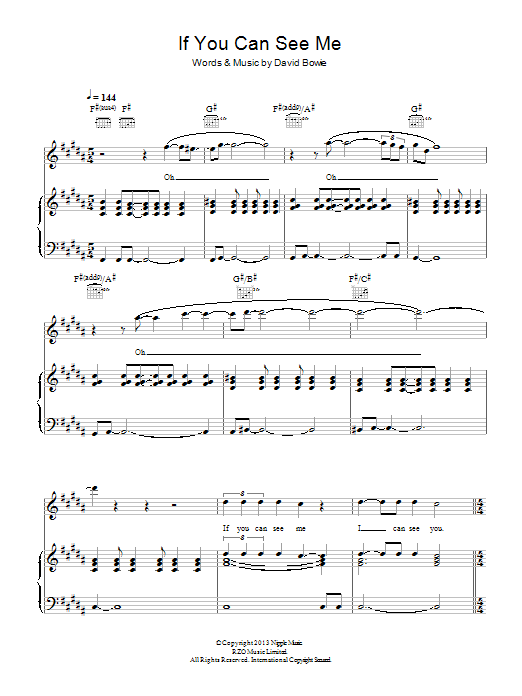 Produktgalerie: Seite 1 von 1 If You Can See Me, David Bowie, Gesang, Gitarre, Klavier