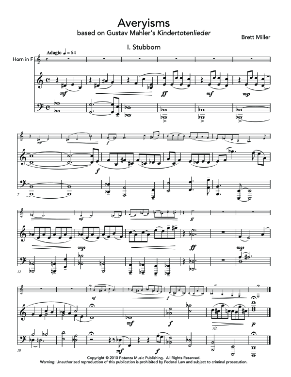 Produktgalerie: Seite 1 von 11 Averyisms, , (Horn in F und Klavier)