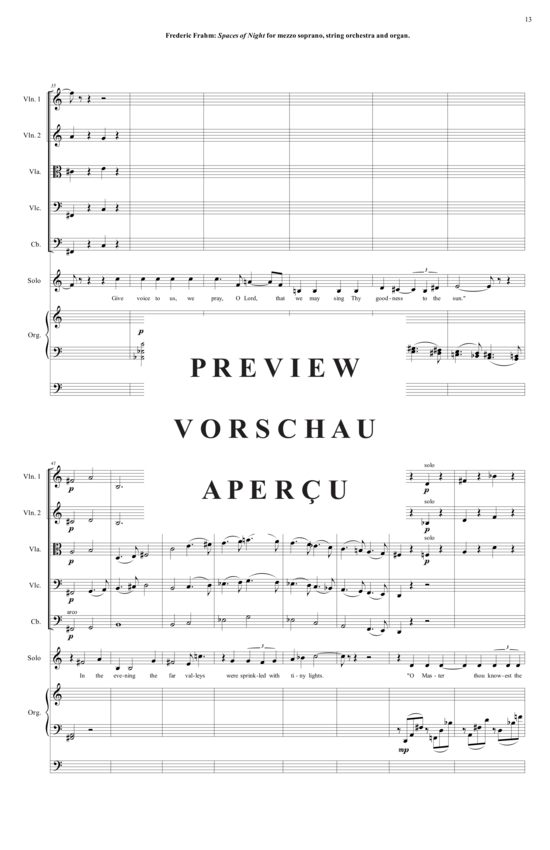 Product gallery: Page 14 of 21 Spaces of Night , , (mezzo soprano, organ + string orchestra)