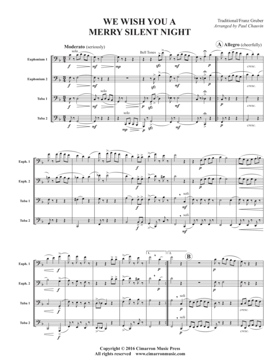 Product picture to: We Wish You a Merry Silent Night Traditional (arr. Paul Chauvin)