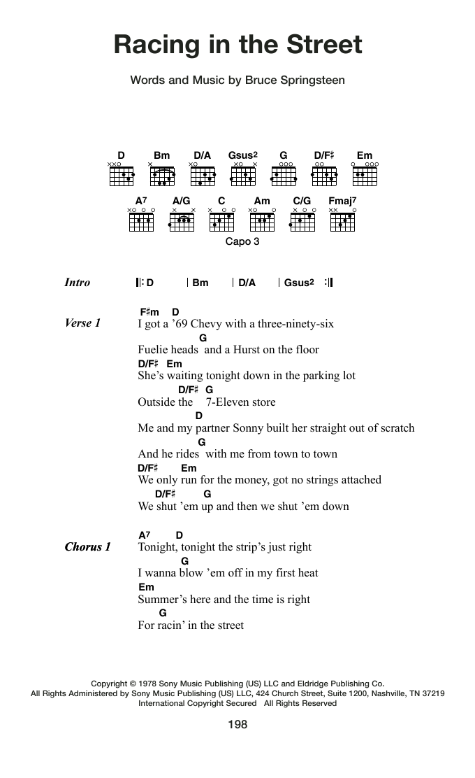 Produktgalerie: Seite 1 von 1 Racing In The Street, Bruce Springsteen, Gitarre