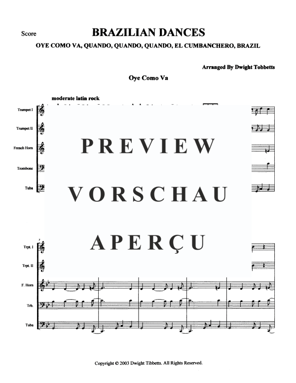 Produktgalerie: Seite 4 von 11 Brazilian Dances, , Blechbläserquintett