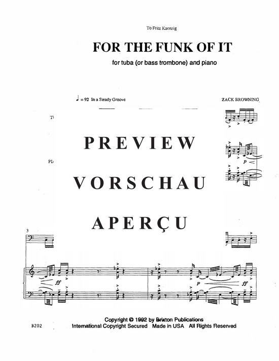 Product gallery: Page 4 of 21 For the Funk of It , , (tuba/bass trombone and piano)