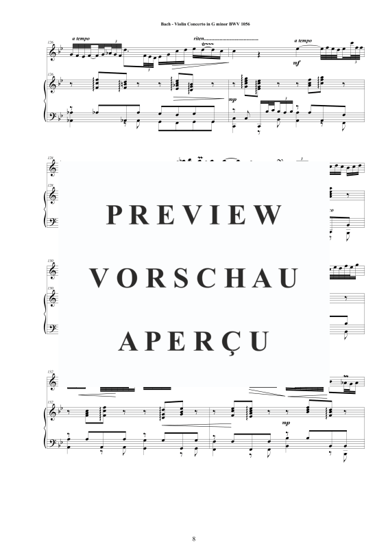 Produktgalerie: Seite 9 von 11 Violinkonzert in G-Moll BWV 1056, , Violine und Klavier