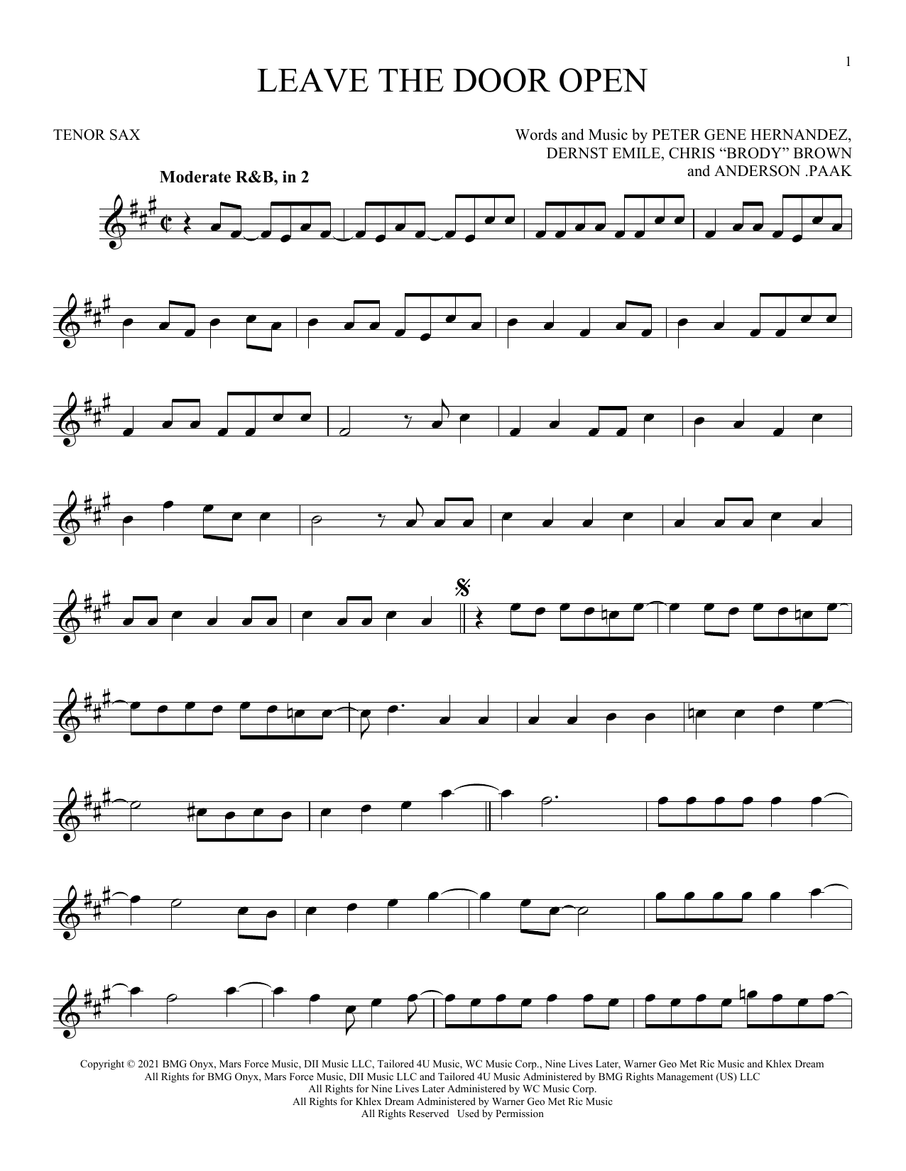 Product gallery: Page 1 of 1 Leave The Door Open, Silk Sonic